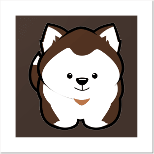 Husky Puppy Drk Brown Posters and Art